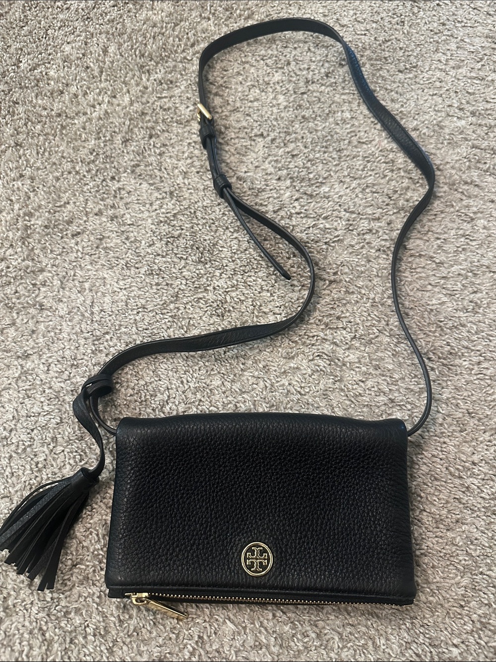 Tory Burch Leather Crossbody Bag with Tassel